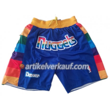 NBA Denver Nuggets Herren Pocket Shorts Blau Swingman